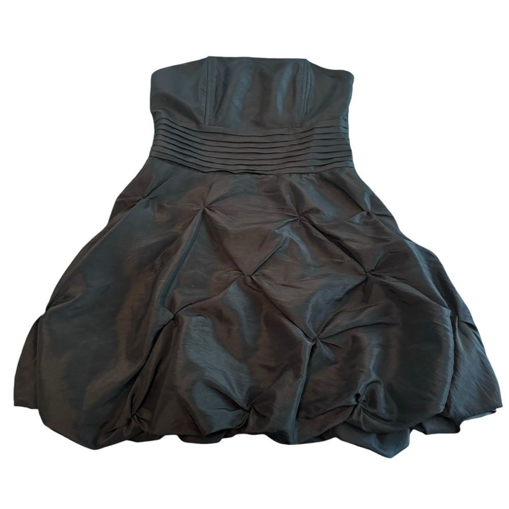 Daisy Black Dress Size M Strapless Ruched Bubble Cocktail Mini Homecoming Prom